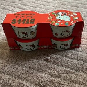 Hello Kitty Red and White Ceramic Ramekin Set of 4
